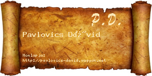 Pavlovics Dávid névjegykártya