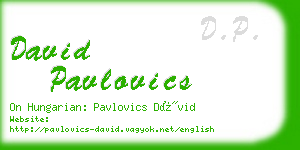 david pavlovics business card